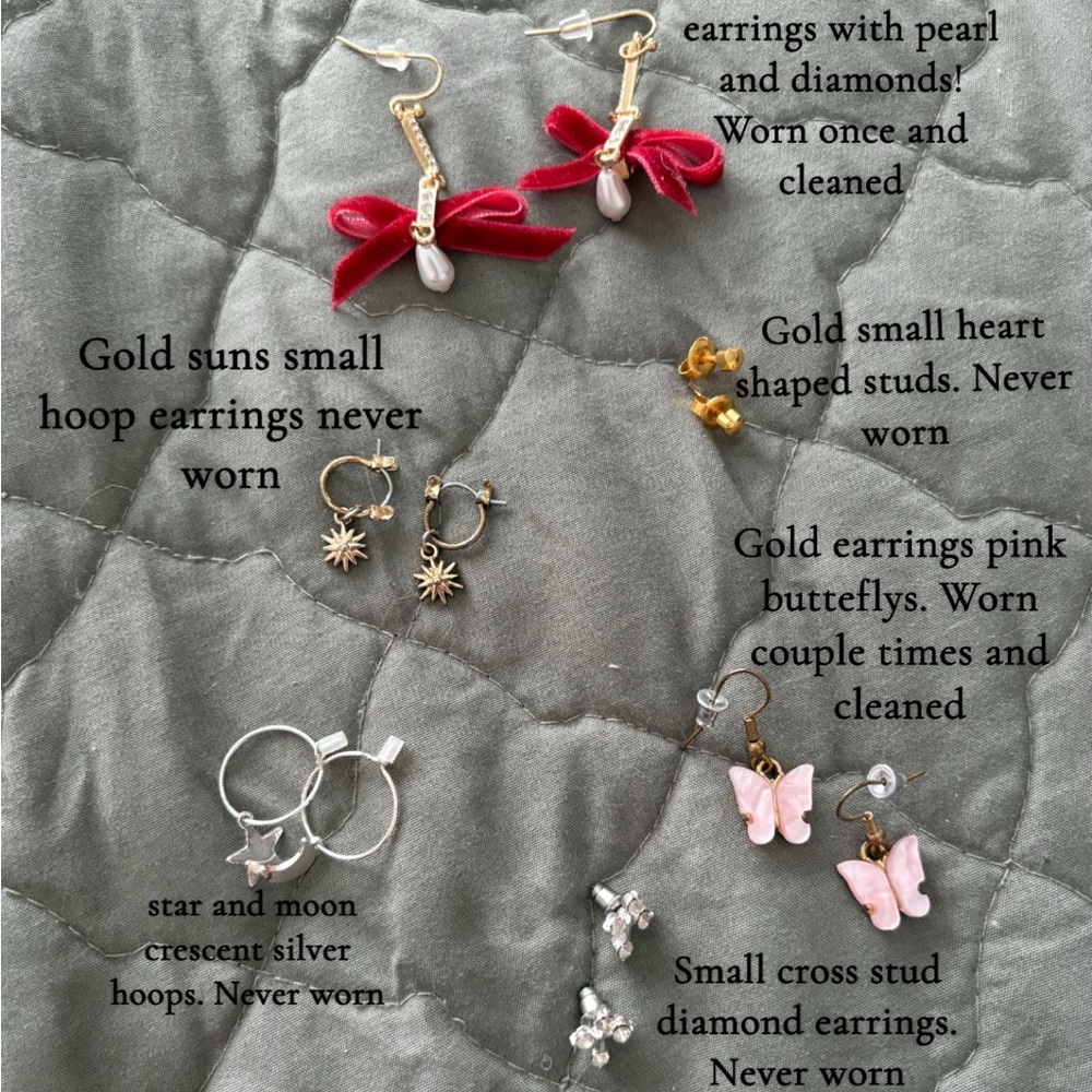 Bundle of earrings (hoops and studs)